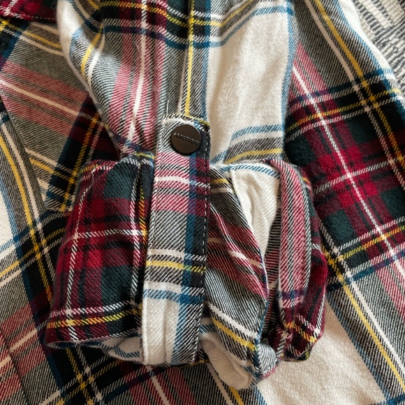Sanctuary Comfy Plaid Button down Shirt - Red, Green, Cream - Picture 7 of 11